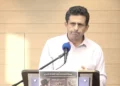 Captura de pantalla de un vídeo del profesor Ron Shapira, rector del Centro Académico Peres, junio de 2024. (YouTube. Utilizado de conformidad con la cláusula 27a de la Ley de Derechos de Autor)