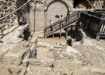 Una imagen muestra una vista del sitio arqueológico de San Hilarión en el centro de la Franja de Gaza, el 8 de junio de 2022. (MAHMUD HAMS / AFP)