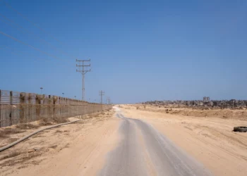 Vista del Corredor Filadelfia, en la zona fronteriza entre Egipto y Gaza, en Rafah, el 18 de junio de 2024. (Emanuel Fabian/Times of Israel)