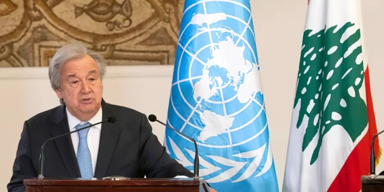 Antonio Guterres en Líbano (Archivo)