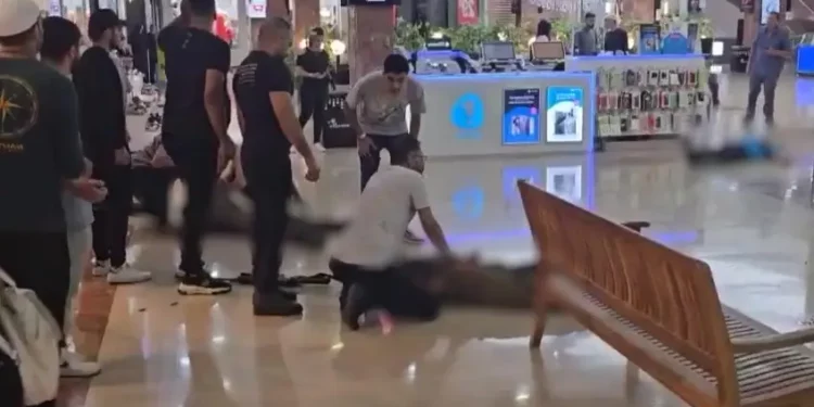 Screenshot of a video showing the aftermath of a terror stabbing at a mall in Karmiel, July 3, 2024 (Used in accordance with Clause 27a of the Copyright Law)