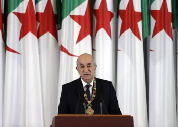 Archivo: El presidente argelino, Abdelmadjid Tebboune, pronuncia un discurso durante una ceremonia de investidura en el palacio presidencial, en Argel, Argelia, el 19 de diciembre de 2019. (Foto AP/Toufik Doudou)