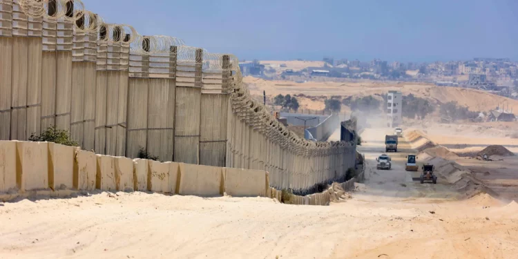 Vista del Corredor Filadelfia entre el sur de la Franja de Gaza y Egipto, el 15 de julio de 2024. (Oren Cohen/Flash90)