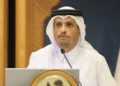 El primer ministro y ministro de Asuntos Exteriores de Qatar, el jeque Mohammed Bin Abdulrahman al-Thani, habla en una conferencia de prensa conjunta con el secretario de Estado de Estados Unidos en Doha, Qatar, el miércoles 12 de junio de 2024. (Ibraheem Al Omari/Pool vía AP)