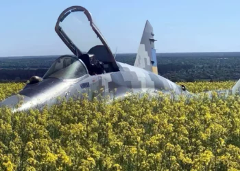 MiG-29 ucraniano aterriza de emergencia en campo de colza