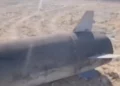 Captura de pantalla de un video en las redes sociales que parece mostrar una parte de un misil que cayó en Irak durante los ataques israelíes contra Irán, el 26 de octubre de 2024 (utilizado de conformidad con la cláusula 27a de la Ley de Derechos de Autor)