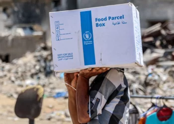 Imagen: Un hombre lleva un paquete de ayuda humanitaria proporcionado por el Organismo de Obras Públicas y Socorro de las Naciones Unidas para los Refugiados de Palestina en Oriente Próximo (OOPS) en el centro de la ciudad de Gaza, el 27 de agosto de 2024. (Omar AL-QATTAA / AFP)