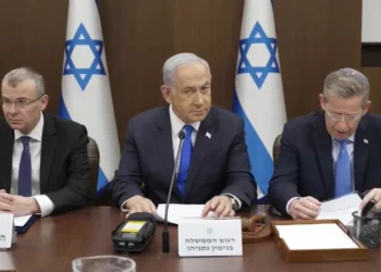 El primer ministro, Benjamin Netanyahu, dirige la reunión semanal del gabinete en Jerusalén el 23 de junio de 2024 (captura de pantalla/GPO)