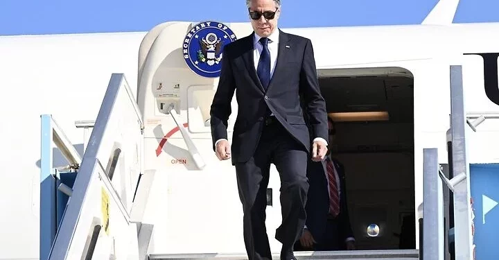 El secretario de Estado de Estados Unidos, Antony Blinken, llega a Israel el 22 de octubre de 2024 (David Azagury, Embajada de Estados Unidos en Jerusalén)