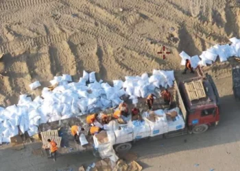 Se distribuye ayuda humanitaria en Jabaliya y Beit Janún, en el norte de Gaza, en una foto publicada el 9 de noviembre de 2024. (Fuerzas de Defensa de Israel)