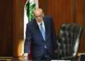 El presidente del Parlamento, Nabih Berri, encabeza la primera sesión del parlamento recién elegido, en Beirut, Líbano, el 31 de mayo de 2022. (Foto AP/Hussein Malla)