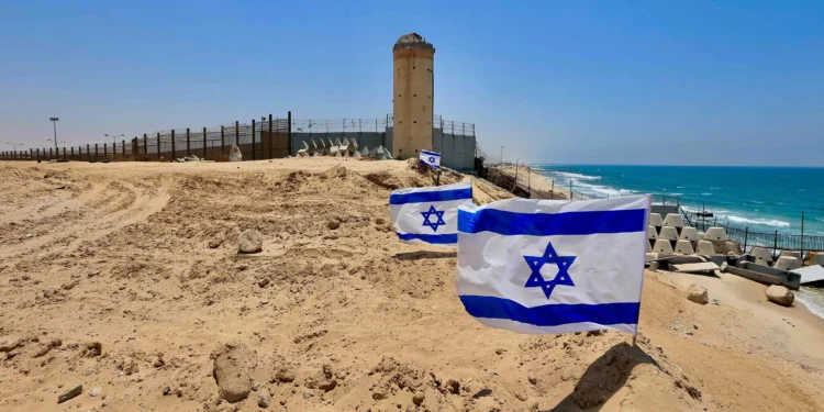 Vista del Corredor Filadelfia entre el sur de la Franja de Gaza y Egipto, el 15 de julio de 2024. (Oren Cohen/Flash90)