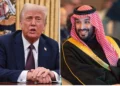 Izq.: El presidente estadounidense Donald Trump, el 23 de enero de 2025. (Roberto Schmidt / AFP); der.: El príncipe heredero saudí Mohammed Bin Salman, el 3 de diciembre de 2024. (Ministerio de Medios de Arabia Saudita / AFP)