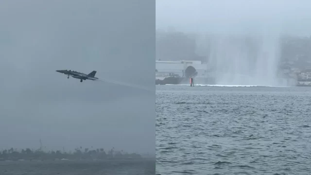 Avión EA-18G Growler se estrella en la bahía de San Diego