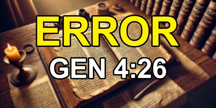 Génesis 4:26: Resolviendo un error de traducción