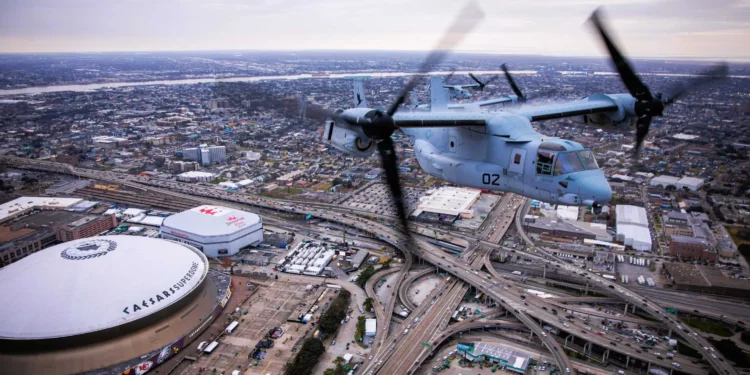 Aviones F-35B y MV-22 Osprey de volarán sobre el Super Bowl