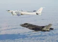 Un F-35A noruego intercepta un Tu-142 Bear-F ruso en septiembre de 2024. (Crédito de la imagen: Forsvaret)