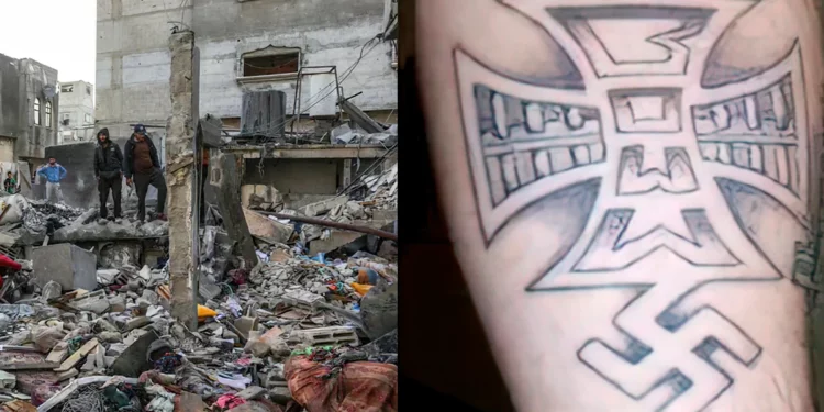 Trabajador de la ONU herido en Gaza exhibe tatuajes neonazis