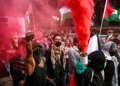 Manifestantes antiisraelíes se enfrentan a la policía en Eurovisión