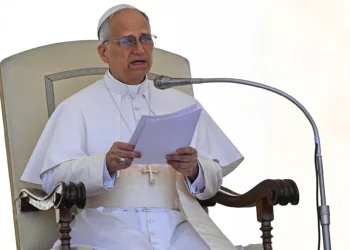 El Papa León XIV pronuncia su discurso durante la audiencia general semanal en la Plaza de San Pedro del Vaticano, el 28 de mayo de 2025. (Andreas SOLARO / AFP)