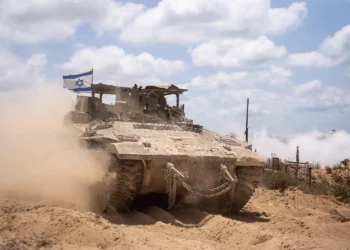 Tropas de las FDI de la 401.ª Brigada Blindada operan en el norte de la Franja de Gaza en una foto publicada el 25 de mayo de 2025. (Fuerzas de Defensa de Israel)