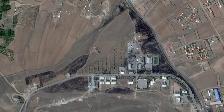 Imágenes de SkySat de la base de misiles de Tabriz Norte, capturadas el 16 de junio de 2025. (PBC de Planet Labs)