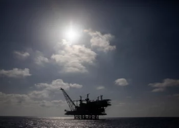 El yacimiento de gas Leviatán, ubicado en las aguas costeras de Israel, en el mar Mediterráneo, el martes 29 de septiembre de 2020. (AP/Ariel Schalit)