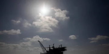 El yacimiento de gas Leviatán, ubicado en las aguas costeras de Israel, en el mar Mediterráneo, el martes 29 de septiembre de 2020. (AP/Ariel Schalit)