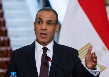 El ministro de Asuntos Exteriores de Egipto, Badr Abdelatty, asiste a una conferencia de prensa conjunta con el secretario de Estado de Estados Unidos, Antony Blinken (no aparece en la imagen), en el Palacio Tahrir de El Cairo, Egipto, el miércoles 18 de septiembre de 2024. (Evelyn Hockstein/Pool Photo vía AP)