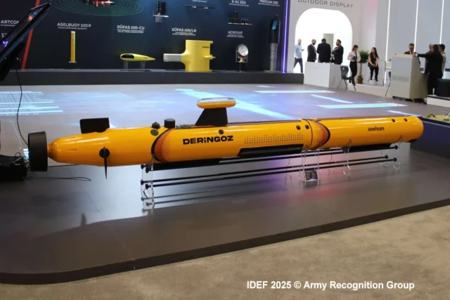 Aselsan presenta AUV DERİNGÖZ 100M/600: Vehículo submarino autónomo