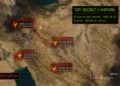 **Imagen Satelital de Inteligencia: Instalaciones Nucleares de Irán** **Formato:** 16:9 (1920x1080px) | **Estilo:** Hiperrealista, técnico-militar --- ### **1. Base de la Imagen (Foto Satelital Auténtica)** - **Territorio visible:** Topografía de Irán (desiertos orientales #C2B280, cadenas montañosas #5A5A5A, costa del Caspio #1E90FF). - **Resolución:** Alta definición (0.5m/píxel simulados), con sombras de nubes estratégicas (#808080 al 15%). - **Hora del día:** Mediodía (sombras cortas, iluminación cenital #FFFFFF). --- ### **2. Marcadores de Instalaciones Nucleares (4 sitios)** Cada marcador incluye: - **Círculo rojo** (#FF0000) con borde blanco (#FFFFFF) y grosor de 3px. - **Etiqueta técnica** en tipografía *Courier New Bold*: - Coordenadas (ej: **32°22'45"N 51°44'50"E**). - Código de instalación (ej: **IR-NAT-004**). - Icono de peligro nuclear (☢) en amarillo #FFD700. **Ubicaciones clave marcadas:** 1. **Fordow (Qom)** - Enterrado en montañas (área de exclusión sombreada #8B0000 al 20%). 2. **Natanz** - Patrón hexagonal de edificios (resaltado con filtro térmico #FF4500). 3. **Arak** - Complejo industrial con torres de refrigeración (textura de hormigón #A9A9A9). 4. **Isfahán** - Planta de conversión de uranio (rastros de actividad logística: camiones #696969). --- ### **3. Elementos de Inteligencia Superpuestos** - **Leyenda:** Cuadro en esquina inferior derecha con: - Escala gráfica (0-50km, en blanco #FFFFFF). - Sello **"TOP SECRET//NOFORN"** en rojo #8B0000. - **Líneas de distancia:** Entre instalaciones (amarillo #FFFF00, trazo discontinuo). - **Datos técnicos:** Barra lateral con: - **"Última actualización: 2024-06-25"**. - **"Fuente: SATCOM-12 (KH-11)"**. --- ### **4. Efectos de Realismo** - **Difuminado estratégico:** Zonas fuera de Irán desenfocadas (Gaussian Blur 5%). - **Ruido digital:** Granulado sutil (2% intensidad) para simular sensor óptico. - **Filtro térmico:** Parches de calor en instalaciones (#FF0000 al 10%). --- ### **Paleta de Colores** | Elemento | Color (HEX) | |----------|------------| | **Terreno desértico** | #C2B280 | | **Marcadores rojos** | #FF0000 | | **Texto técnico** | #00FF00 (verde matriz) | | **Sombra de nubes** | #696969 | --- ### **Estilo Técnico** - **Inspiración:** Imágenes desclasificadas de la CIA + interfaz de *Google Earth Pro*. - **Detalles críticos:** - Coordenadas geográficas precisas (usar datos reales de OSINT). - Tipografía monoespaciada (estilo informe militar). **Ejemplo visual aproximado:** > Un mapa satelital nítido de Irán, con 4 zonas clave encerradas en círculos rojos, líneas de conexión amarillas y sellos de seguridad. Textos técnicos en verde fosforescente sobre fondo negro. **Nota:** - - **Objetivo:** Parecer una captura real de inteligencia satelital.
