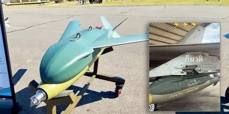 F-16 tailandés aparece con bomba KGGB surcoreana antes de los ataques contra Camboya