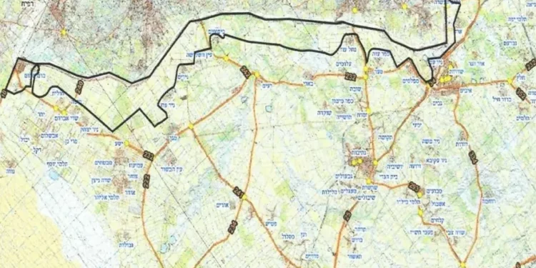 Mapa que muestra los límites actualizados de la zona militar cerrada a lo largo de la frontera con Gaza, según lo estipulado en una orden firmada por el jefe del Comando Sur, mayor general Yaniv Asor, el 2 de julio de 2025. (Fuerzas de Defensa de Israel)