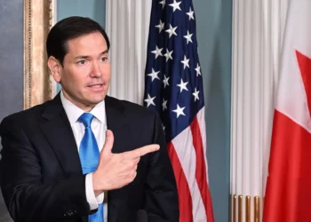 El secretario de Estado de Estados Unidos, Marco Rubio, habla durante una ceremonia en el Departamento de Estado de Estados Unidos en Washington, el 16 de julio de 2025. (Alex Wroblewski/AFP