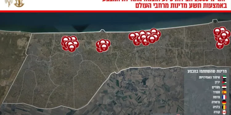 72 toneladas lanzadas hoy a Gaza por seis países
