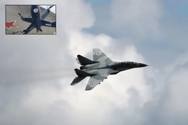 Rusia adapta caza MiG-29 con dron interceptor fijado a ala