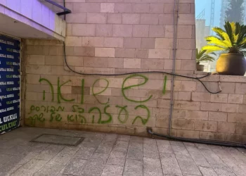 Un detenido por grafitis contra la guerra en Gaza en el Muro Occidental