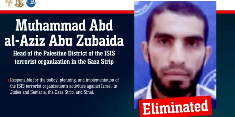 Ejército de Israel elimina al jefe principal de ISIS en la Franja de Gaza