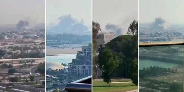 Las imágenes publicadas en las redes sociales muestran explosiones en Doha, Qatar, el 9 de septiembre de 2025. (X: utilizado de conformidad con la cláusula 27a de la Ley de Derechos de Autor)