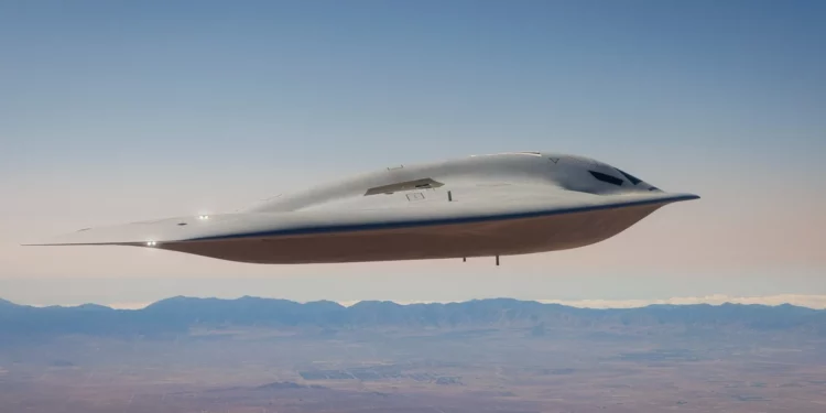 El segundo B-21 en vuelo en su camino a Edwards AFB. (Crédito de la imagen: Fuerza Aérea de EE. UU.)