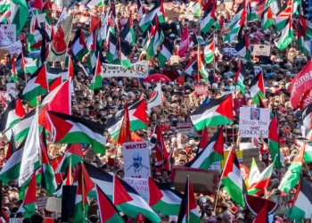 Decenas de miles marchan por los palestinos en Bruselas