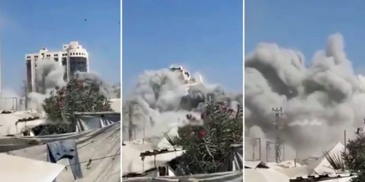 La Fuerza Aérea de Israel arrasa edificios de Hamás en la ciudad de Gaza