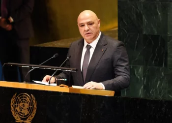 El presidente libanés, Joseph Aoun, se dirige a la Asamblea general de las Naciones Unidas en la sede de la ONU, en Nueva York, el 23 de septiembre de 2025. (Ludovic MARIN / AFP)