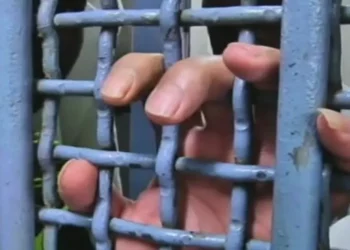 Ilustrativo: Un preso sujetando los barrotes de una celda. (Captura de pantalla de noticias del Canal 2)