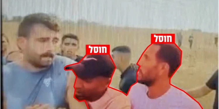 Los terroristas de Hamás Ahmad Ibrahim Rajab Shaar y Ahmad Abu Marhil son vistos secuestrando a Avinatan Or en el festival de música Nova el 7 de octubre de 2023. El 23 de octubre de 2025, las Fuerzas de Defensa de Israel anunciaron que ambos habían muerto en ataques separados en Gaza en agosto y marzo de 2025. (Fuerzas de Defensa de Israel)