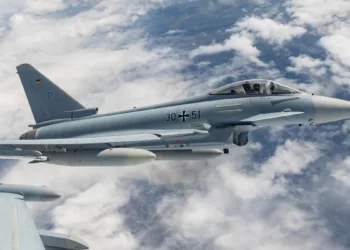 Una formación de vuelo de Eurofighter de la Luftwaffe durante una misión de entrenamiento. (Crédito de la imagen: Fuerza Aérea Alemana)