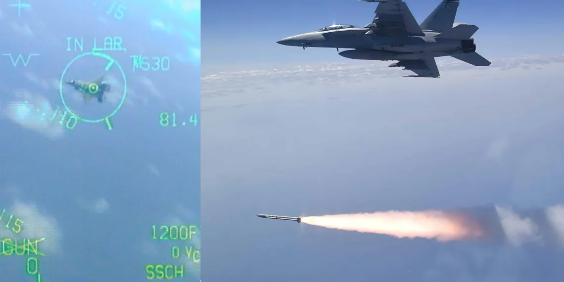 F/A-18E de la Marina de EE. UU. acaba de “derribar” a un F-35B británico