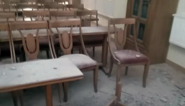 Sinagoga en Kherson en Ucrania alcanzada por un misil ruso