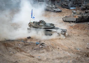 Un tanque de las FDI operando en Gaza en una foto sin fecha publicada el 24 de octubre de 2025. (Fuerzas de Defensa de Israel)