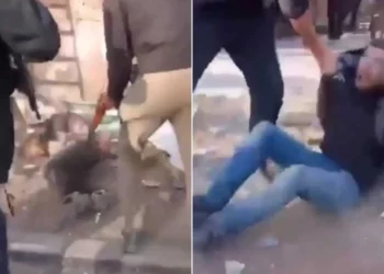 Captura de pantalla de un video publicado por el Ministerio de Relaciones Exteriores que aparentemente muestra a Hamás atacando a sus rivales en Gaza (Ministerio de Relaciones Exteriores)